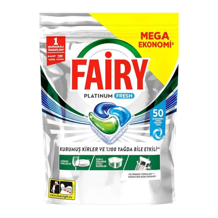 قرص ماشین ظرفشویی فیری Fairy Platinum Fresh بسته 50 عددی
