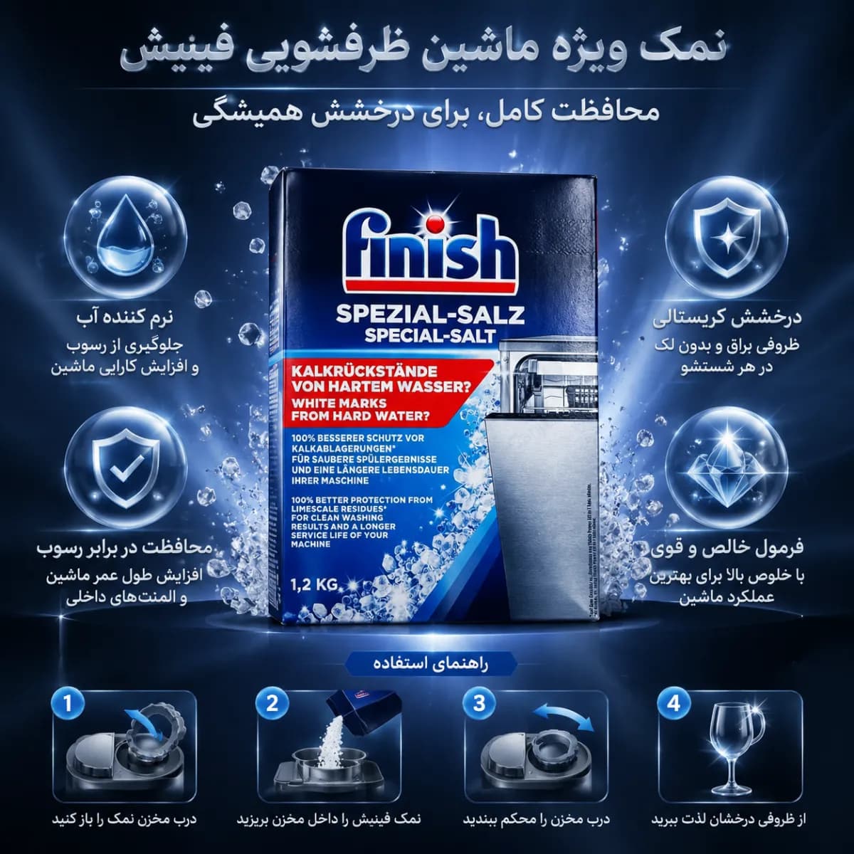 نمک ماشین ظرفشویی فینیش بسته 1.2 کیلوگرم (انقضا 2027)
