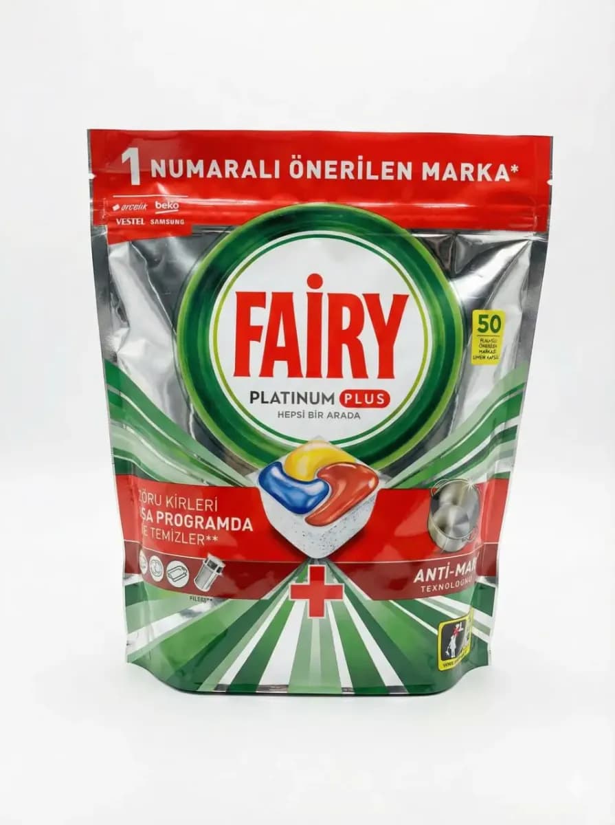 قرص ماشین ظرفشویی فیری platinum plus بسته 50 عددی