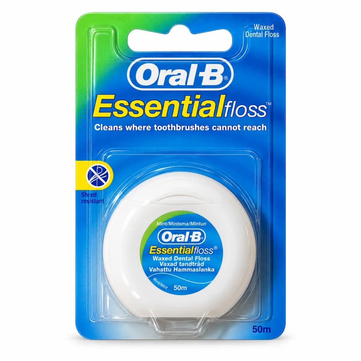 نخ دندان اورال‌بی Essential Floss نعنایی موم‌دار ۵۰ متری