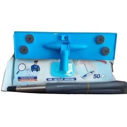 تی دسته دار بهمراه دستمال مرطوب مخصوص تی مستر اوکسی Mr. Oxy بسته 50 عددی