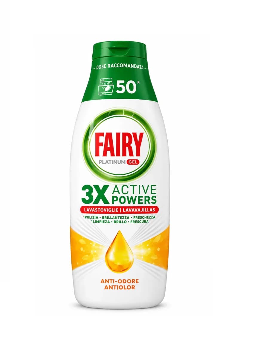 ژل ماشین ظرفشویی فیری مدل Platinum Gel سری 3X Active Powers (50 بار شستشو)