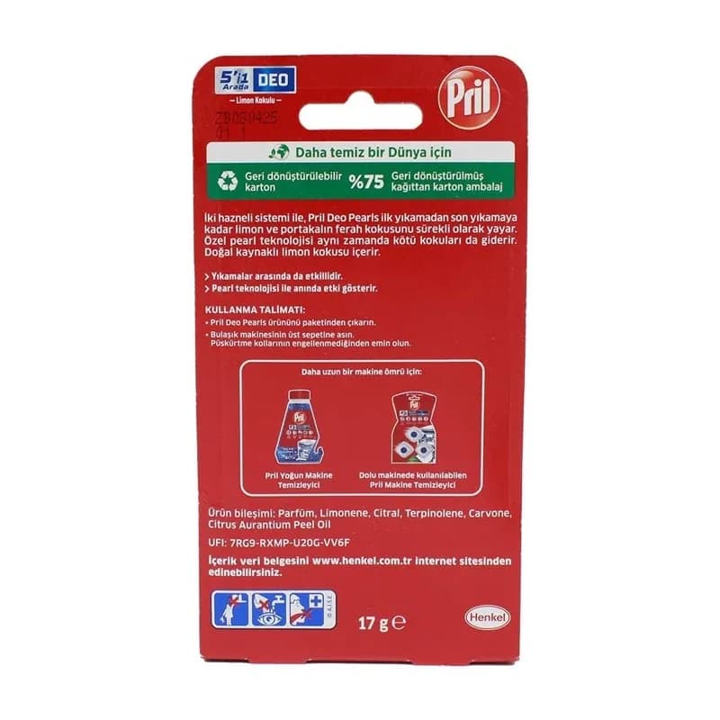 بوگیر ماشین ظرفشویی پریل (Pril) مدل لیمو و پرتقال - 65 بار شستشو