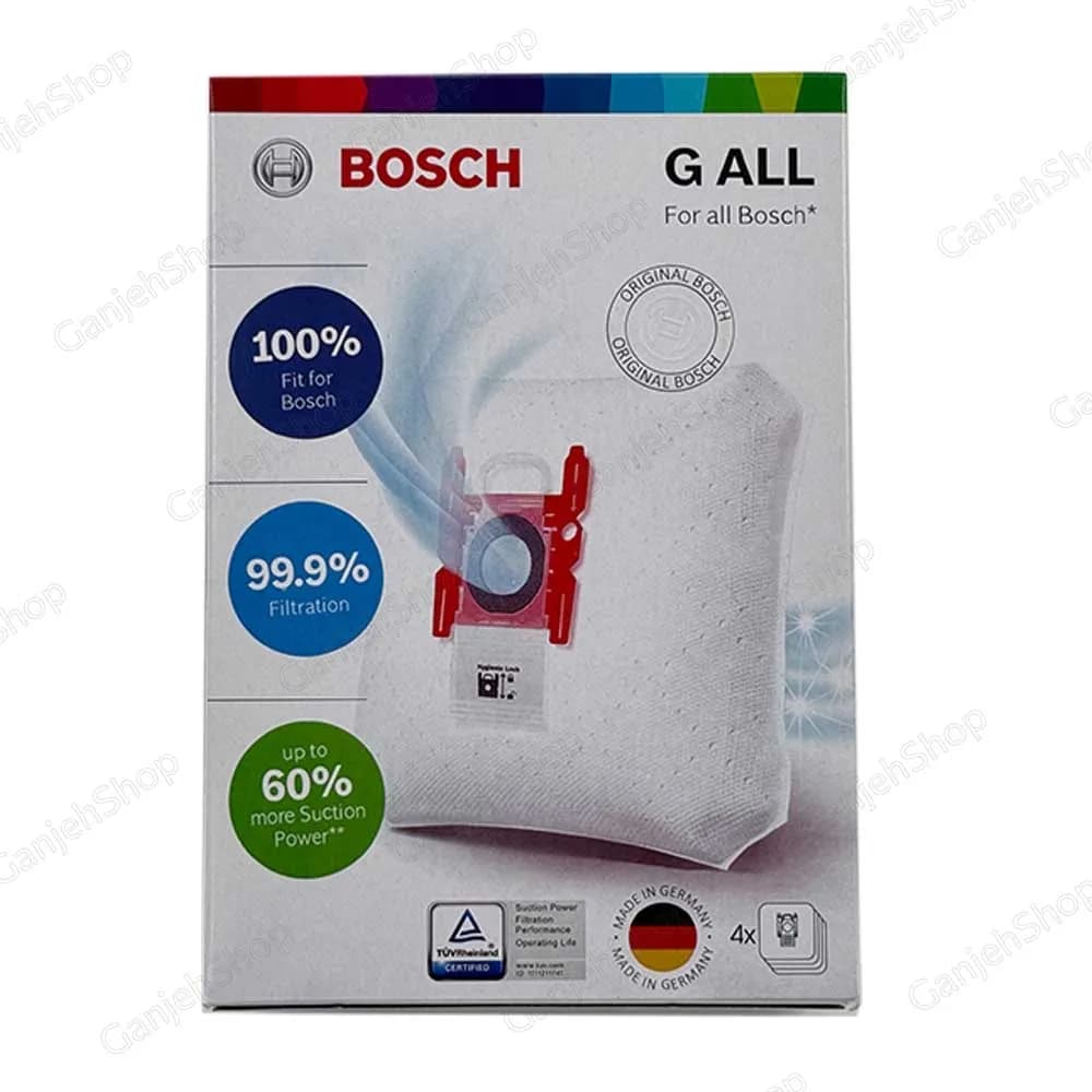 پاکت جاروبرقی بوش G ALL قرمز بسته 4 عددی