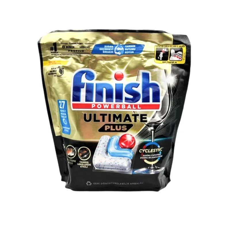 قرص ماشین ظرفشویی فینیش التیمیت پلاس (Finish Ultimate Plus) بسته 27 عددی
