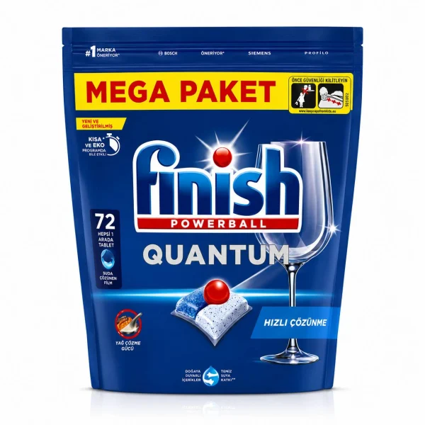 قرص ماشین ظرفشویی فینیش مدل quantum بسته 72 عددی