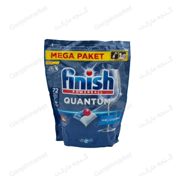 قرص ماشین ظرفشویی فینیش مدل quantum بسته 72 عددی